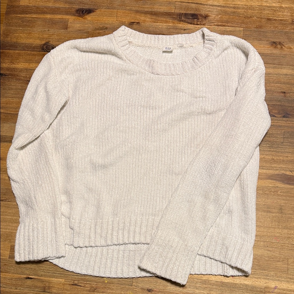 GAP Cream Ribbed Knit Sweater